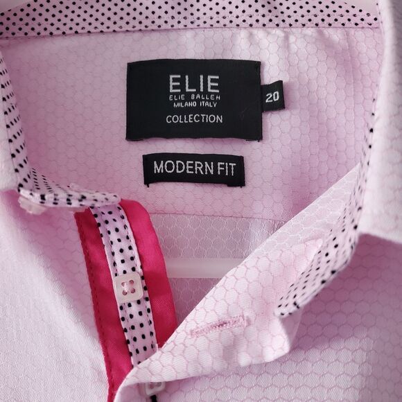 Elie Balleh Collection Modern Fit Pink Button-down Dress Shirt Size 20 - Picture 2 of 9